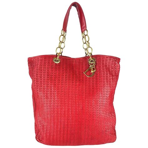 christian dior yellow|christian dior red woven bag.